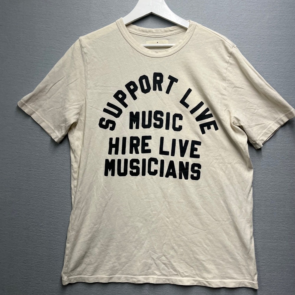 Imogene and Willie Support Live Music Graphic Tee Cream XL USA Made